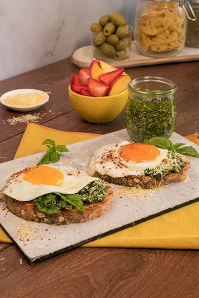 Prepara huevos con pesto con Olivetto®